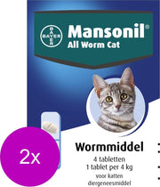 Mansonil All Worm Tablet Cat Small - Anti wormenmiddel - 2 x 4 tab 1 Tab Per 4 Kg