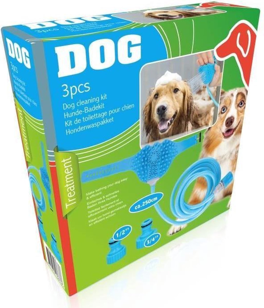 Verzorgingsset - Slang 250 cm + adapters + handschoen - Voor hond