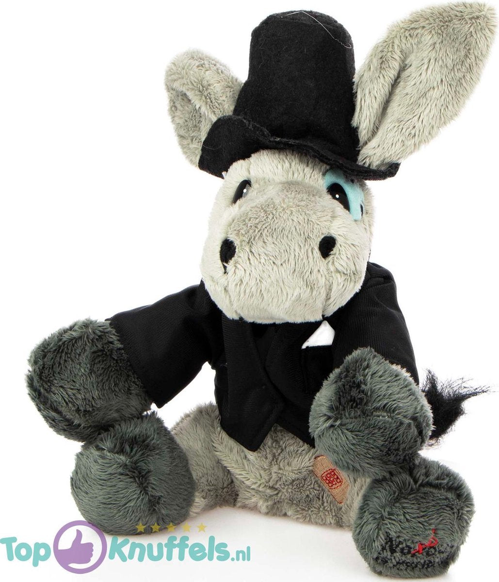 Ezel bruidegom outfit pluche knuffel 30 cm | Donkey Plush Toy | Ezeltje peluche knuffel | Knuffeldier voor kinderen