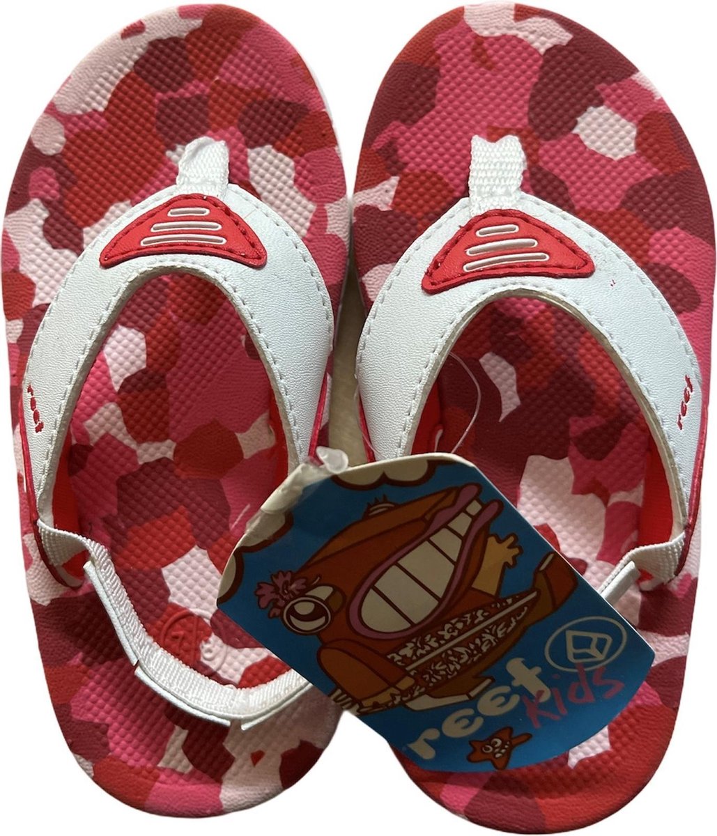 Teenslippers met bandje | Reef | Camouflage Roze | Maat 23