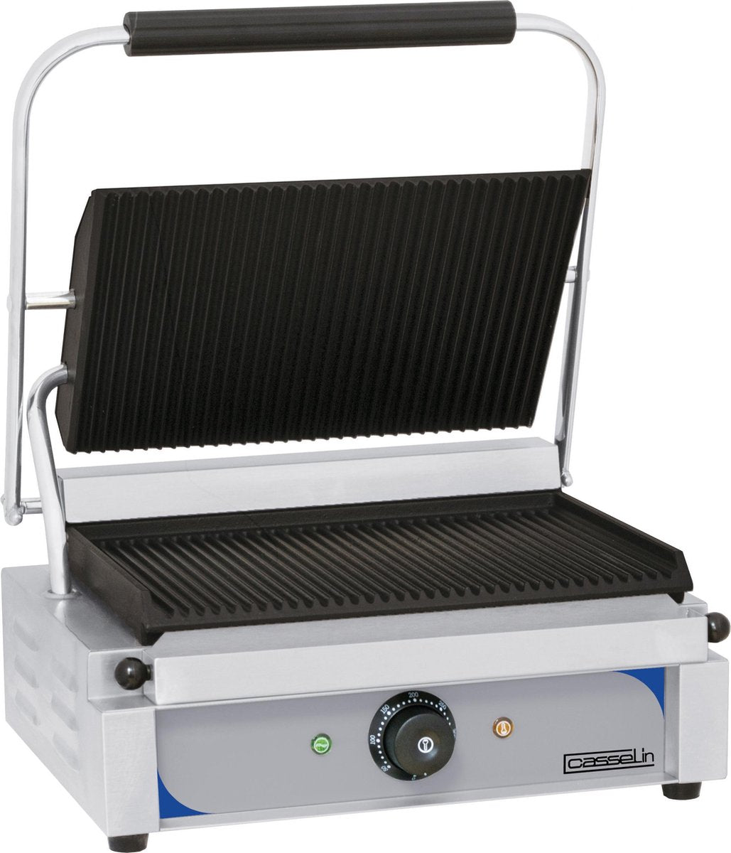 Professionele contactgrill met groeven | 41(b) x 37(d) x 20(h) cm