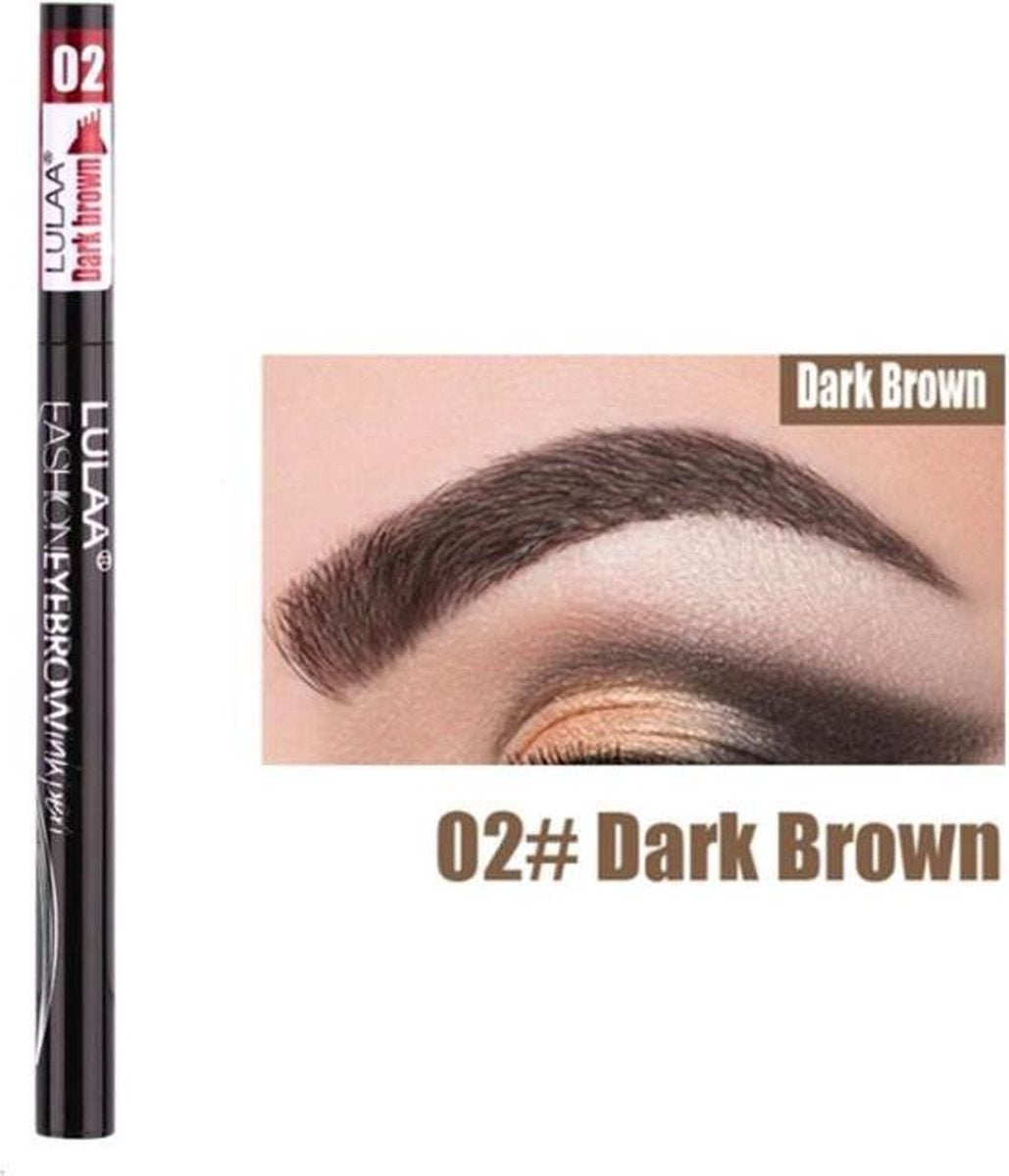 Lulaa Pen Fashion Eyebrow Ink Pen | Inkpen Wenkbrauwen Teken Tekenen Potlood Donkerbruin Donker Bruin