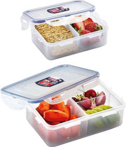 Lock&Lock Lunchbox | Snackbox met verdeelvakjes – Set van 2 stuks