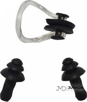 Jumada's Zwemoordoppen met Neusklem - Oordoppen - Unisex - One Size - Zwart