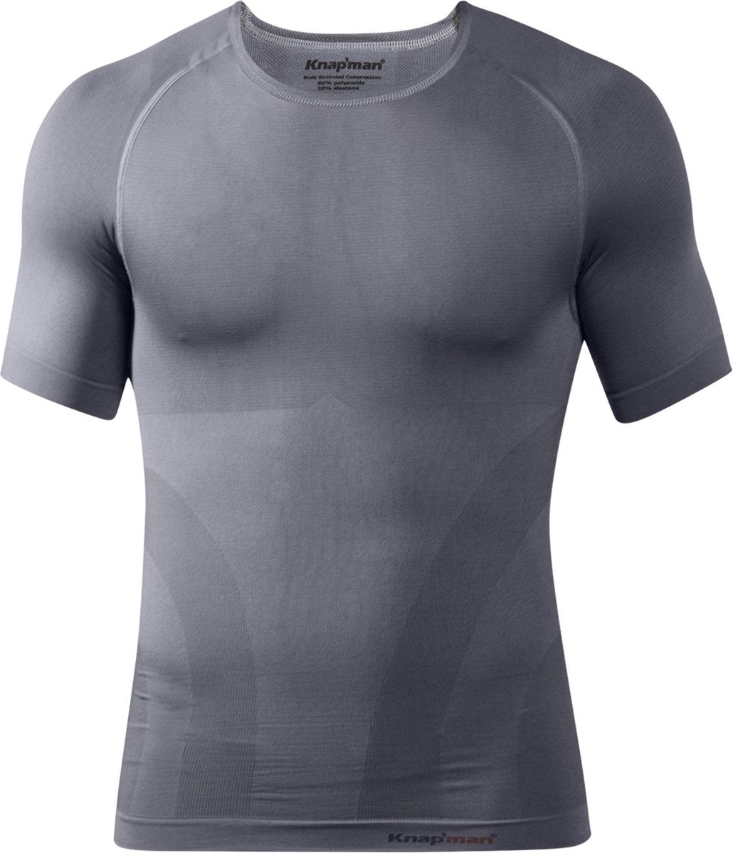 Knapman Compressie Shirt Ronde Hals Heren | Grijs | Maat XXL