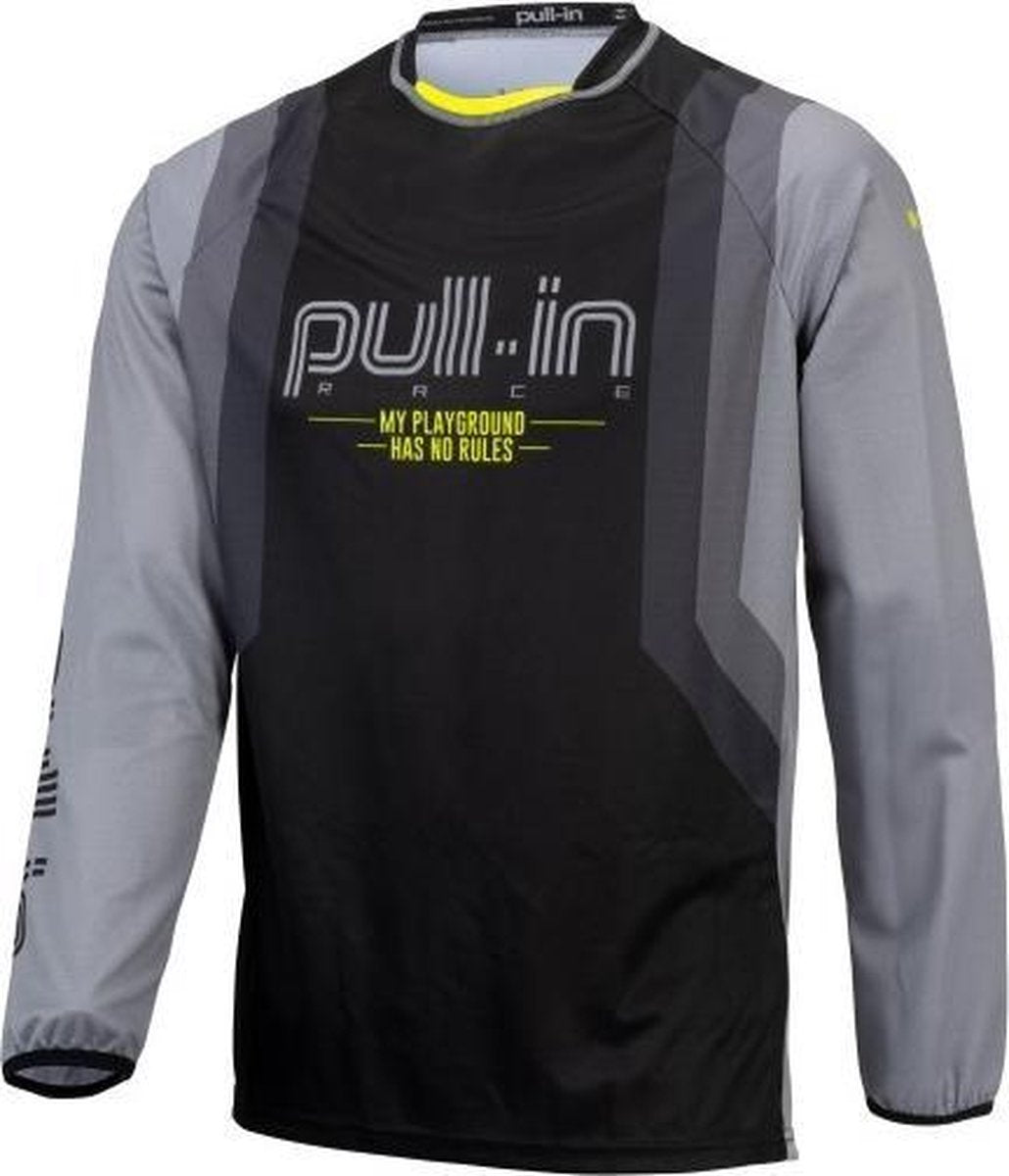 PULL-IN CHALLENGER MASTER ADULT JERSEY GREY V1 | GRIJS / ZWART / FLUO GEEL | MAAT M