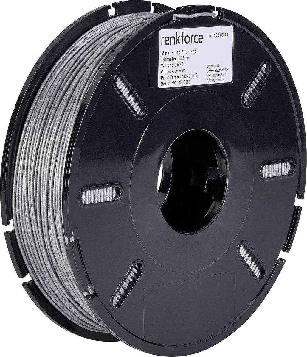 Filament Renkforce PLA compound 1.75 mm Aluminium 500 g