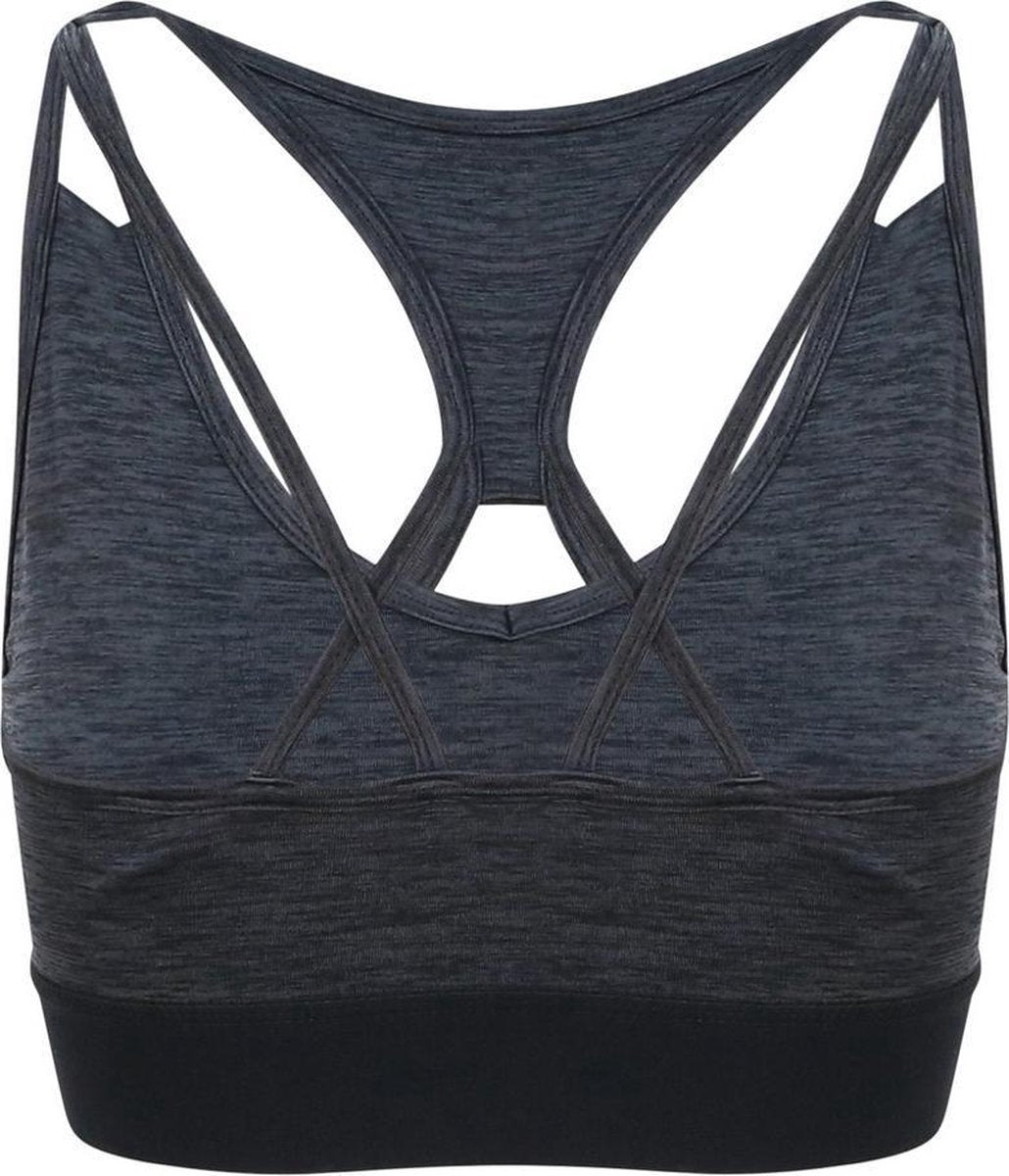 AWDis Gewoon Cool Womens/Ladies Girlie Cross Back Crop Top (Zwarte leisteenmelange)