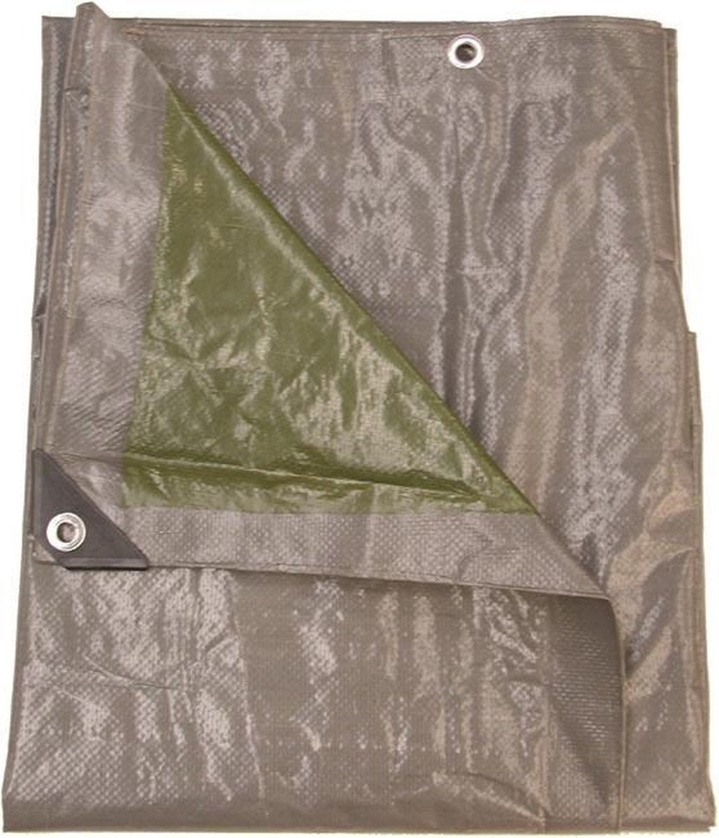 Talen Tools - Dekzeil - 140 gr/m2 - 6 x 4 m - Grijs/Groen