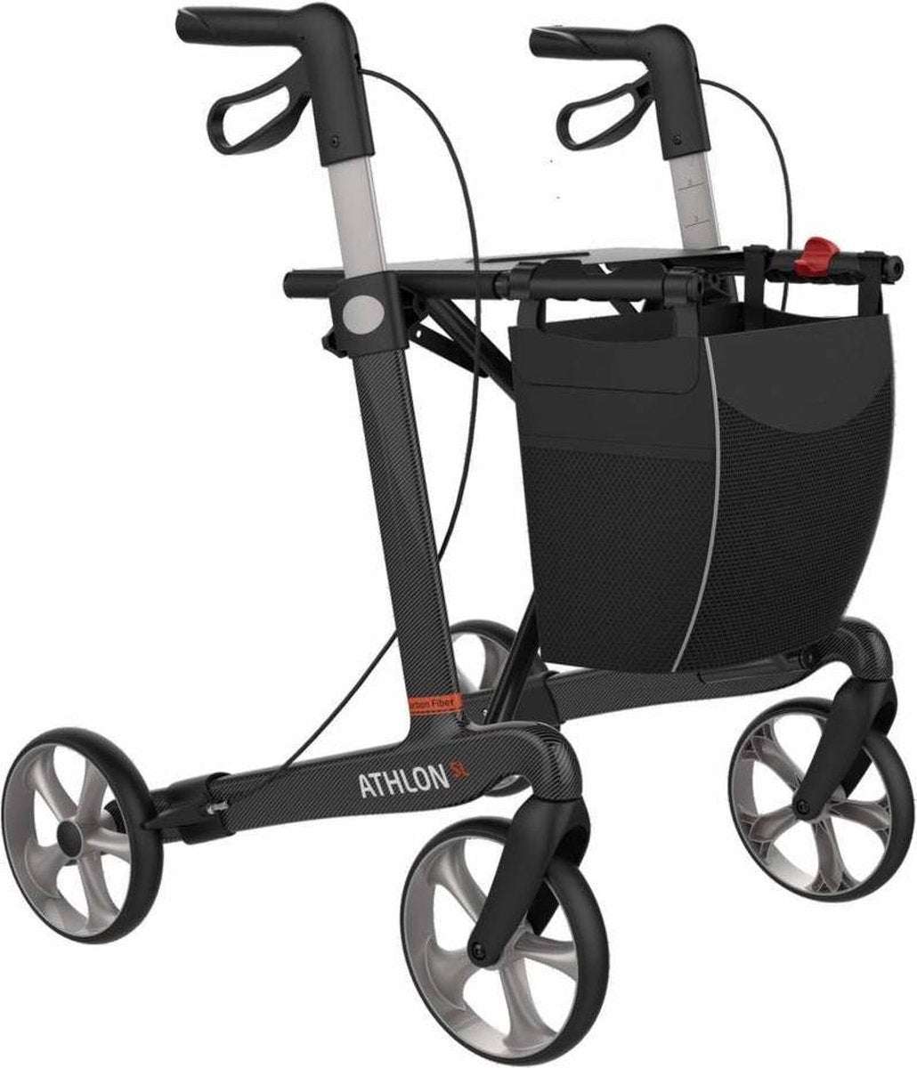 Athlon Carbon rollator zithoogte 55 cm - zwart