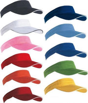 Set van 6x stuks zonneklep wit uni kleuren 47 cm - zonnehoedjes voor volwassenen
