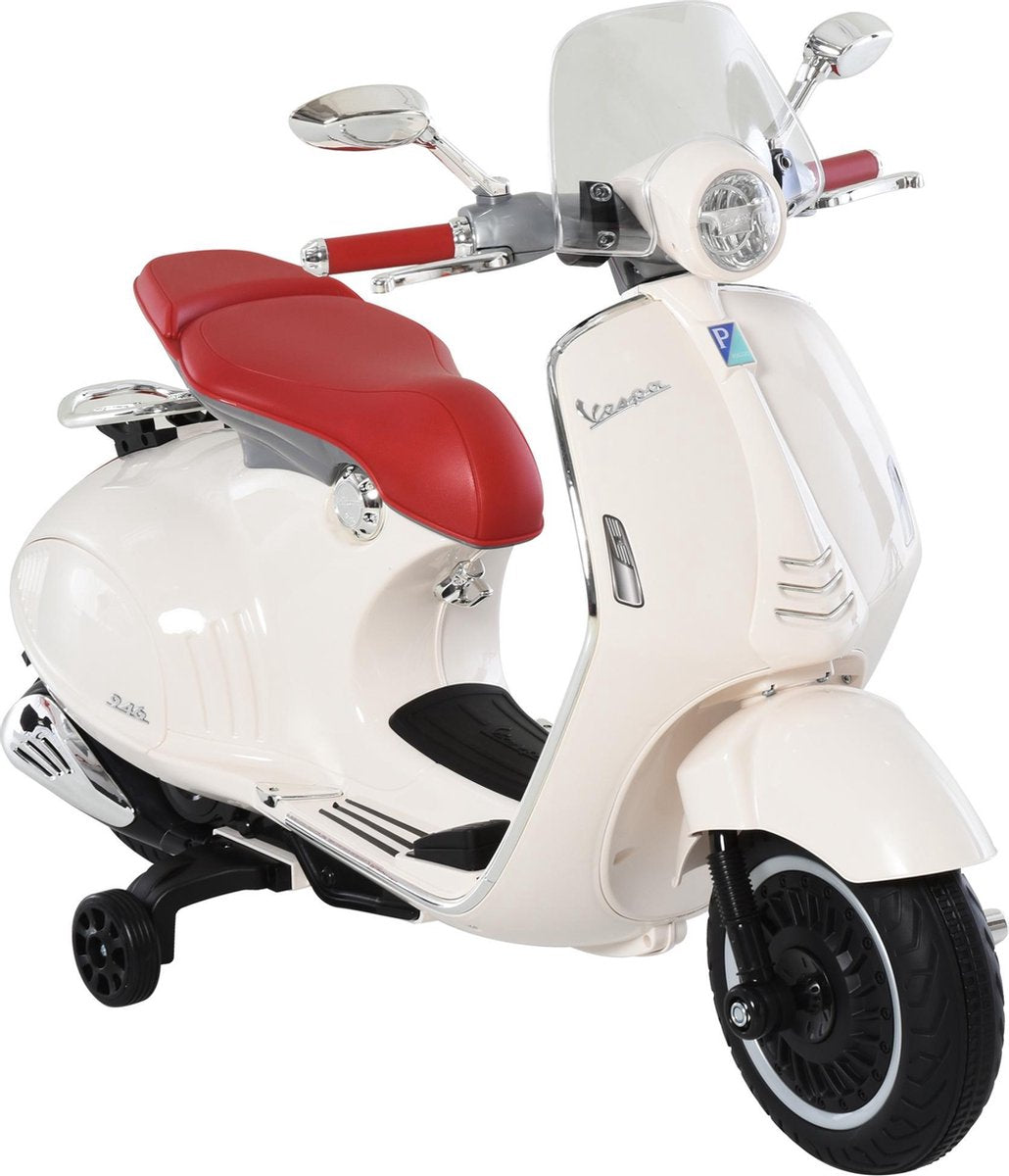 Vespa 946 Primavera GTS Elektrisch voertuig 12V  - Kinderscooter met MP3-muziek verlichting 3-6 jaar - Wit