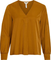 Objeileen L/s V-neck Top Noos 23032114 Tapenade