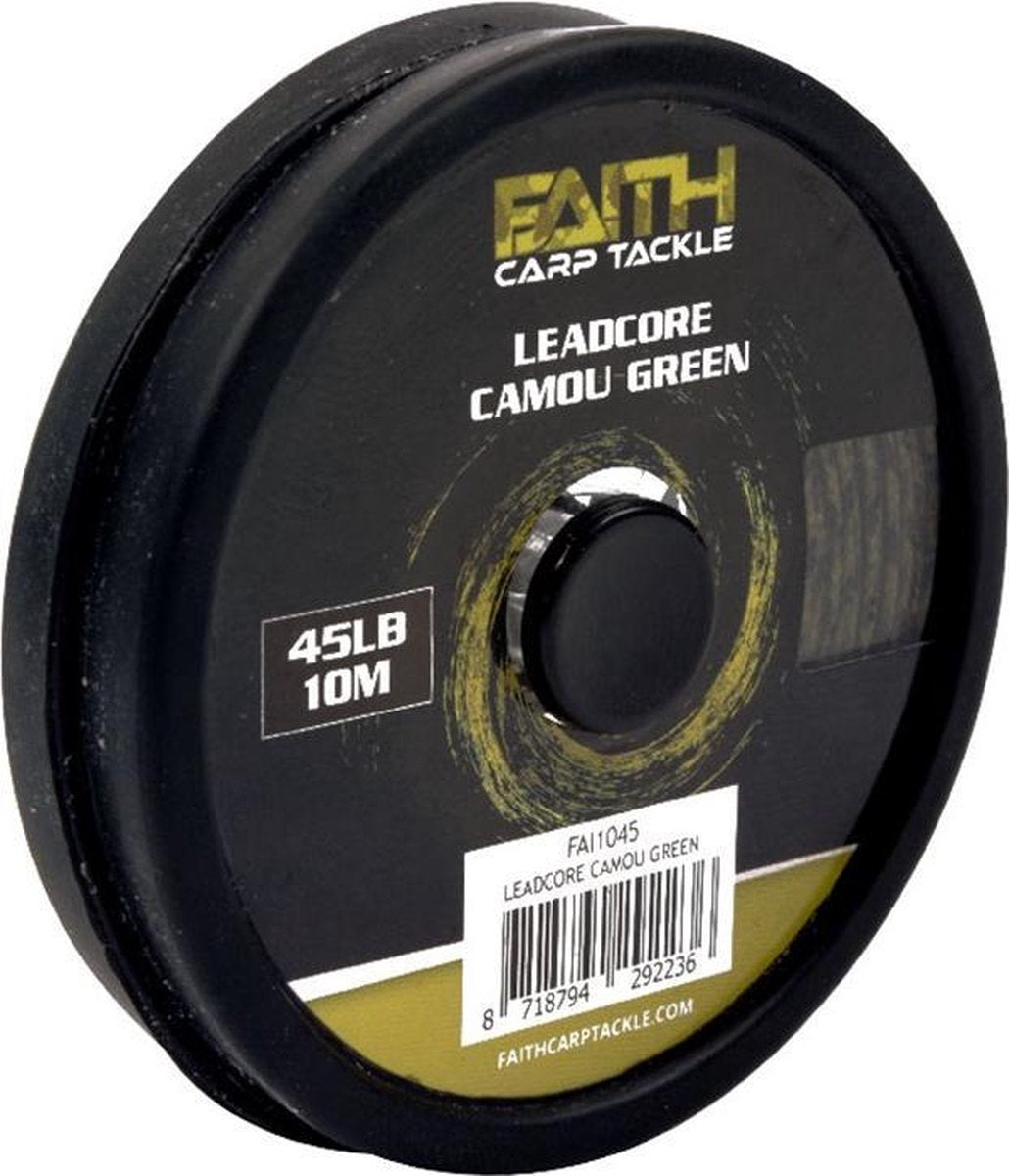 Faith Leadcore - Camou Green - 45lb - 10m - Groen