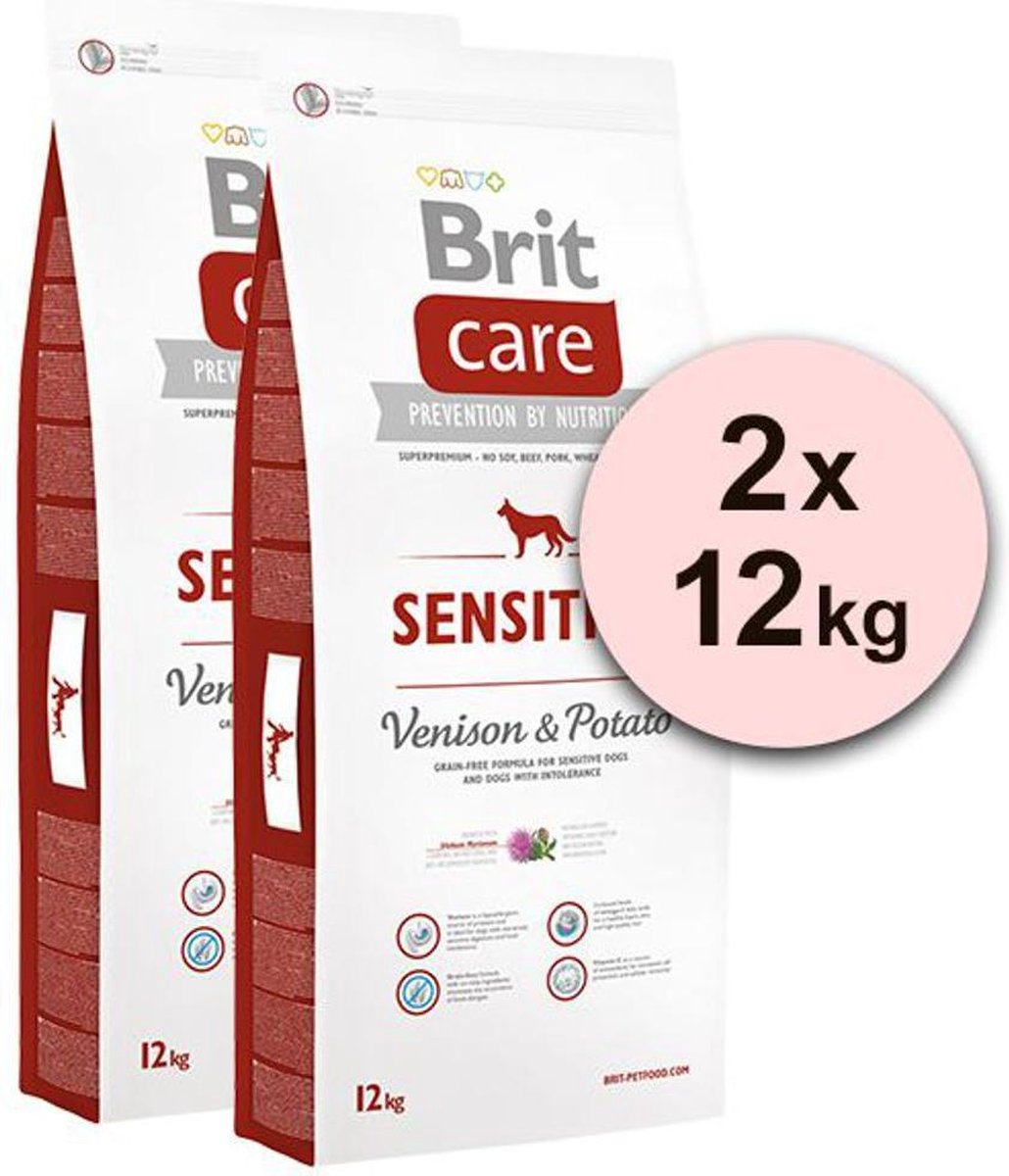 BRIT care hypo allergeen graanvrij Sensitive Hert & Aardappel 2 x 12 kg