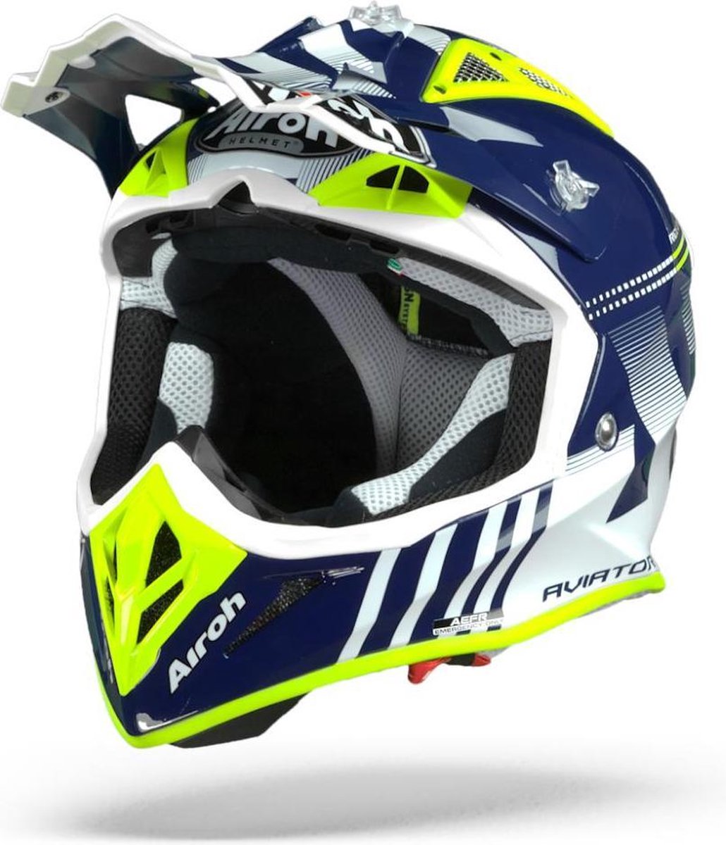 Airoh Aviator Ace Nemesi Blauw Gloss Crosshelm - Motorhelm - Maat S