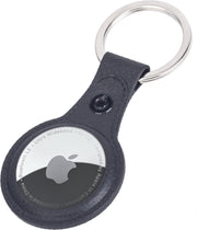 Airtag Sleutelhanger Hoes - Airtag Hoesje Hanger Case Leder Look - Airtag-Sleutelhanger - Zwart