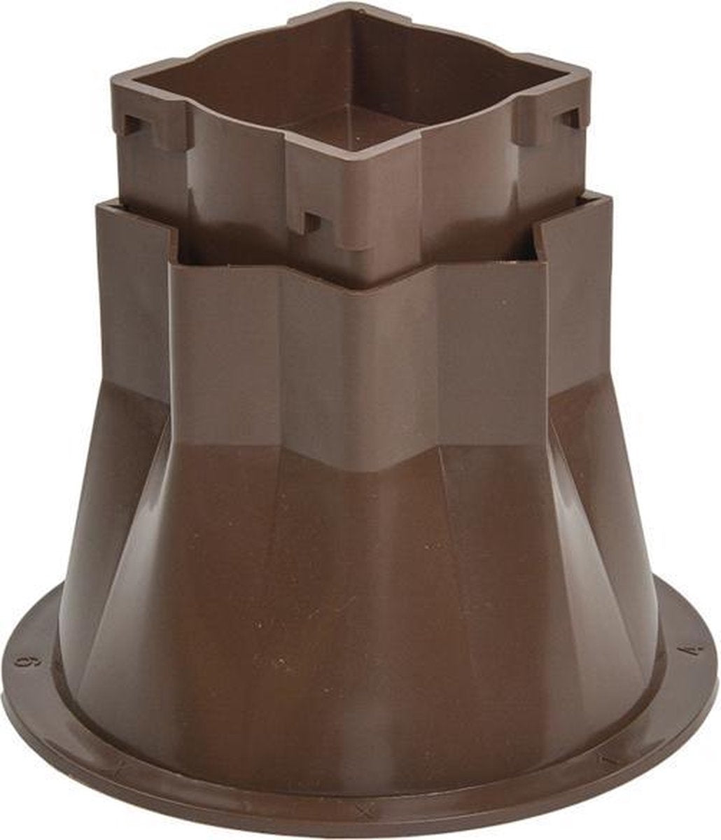 Bedverhogers rond bruin - bedklossen - meubelverhogers - stoelverhogers per set van 4. Instelbaar (8-13cm)