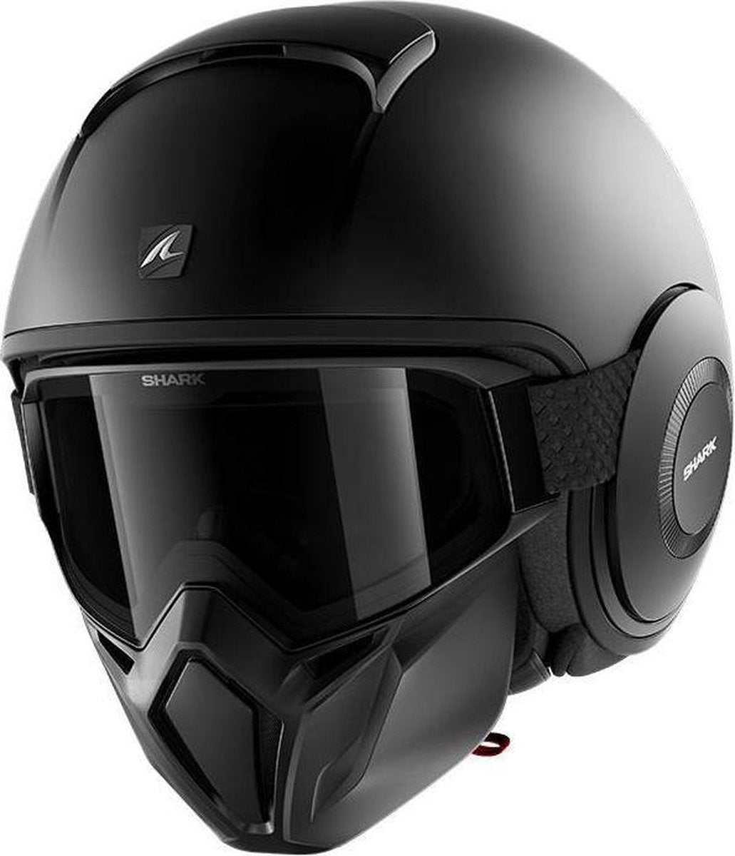 Shark Street Drak Blank Kma Mat Zwart Jethelm - Motorhelm - Maat XL