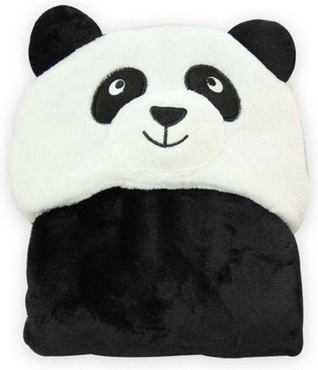 Baby badcape met capuchon wit | jongen - meisje | panda fleece deken baby en peuter - kinderen | wikkeldeken | Dekentje baby & peuter 0-3 jaar