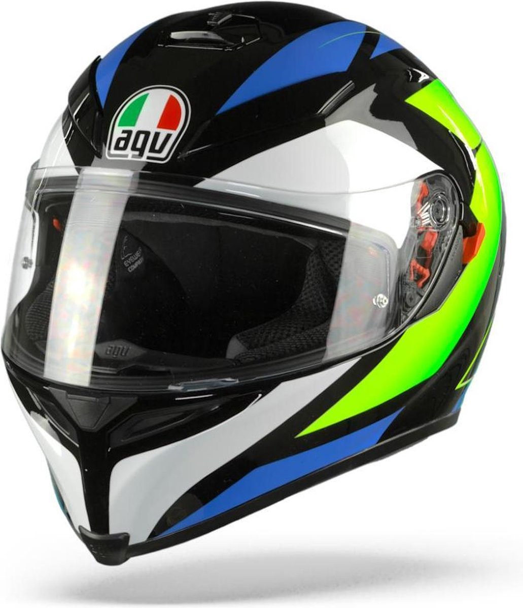 Agv K5 S Max Vision Core Zwart Cyan Geel Fluo Integraalhelm - Motorhelm - Maat S
