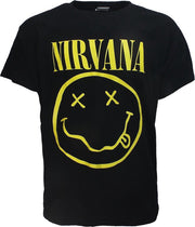 Nirvana Yellow Smiley Official Band T-Shirt Zwart
