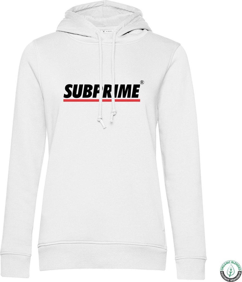 Subprime - Dames Hoodies Hoodie Stripe White - Wit - Maat XXL