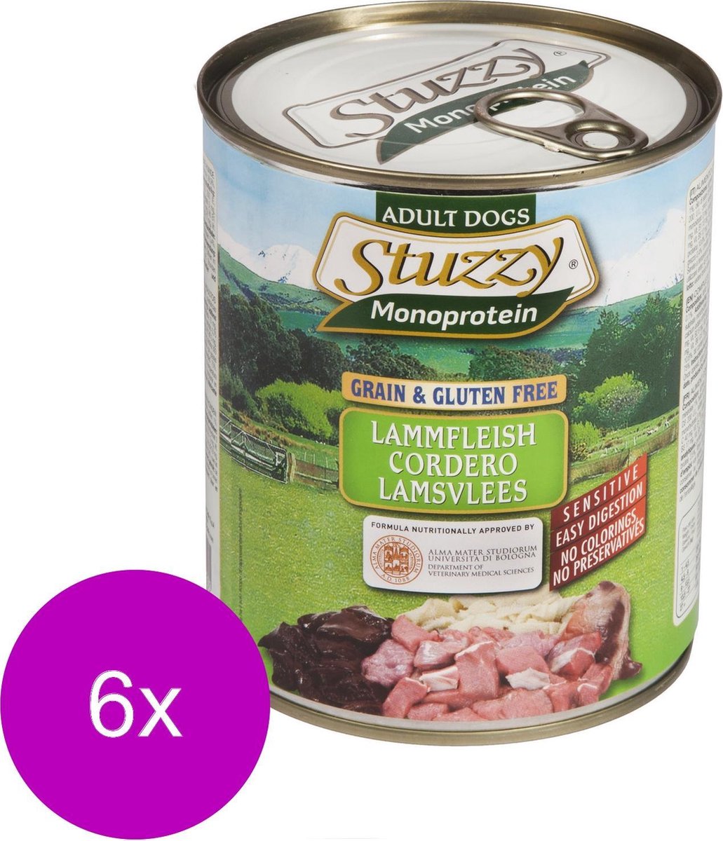 Stuzzy Blik Adult 800 g - Hondenvoer - 6 x Lam