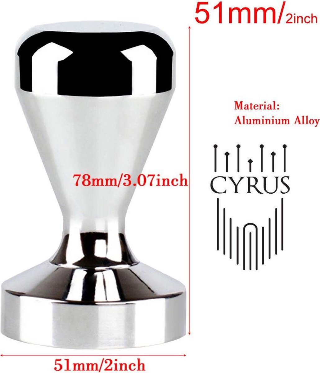 Cyrus Tamper alu 51mm - barista tools - cyruscoffee - stamper