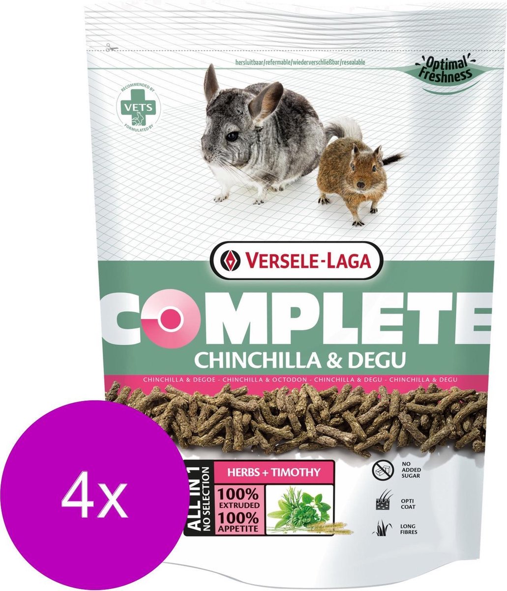 Versele-Laga Complete Chinchilla & Degu - Chinchillavoer - 4 x 500 g