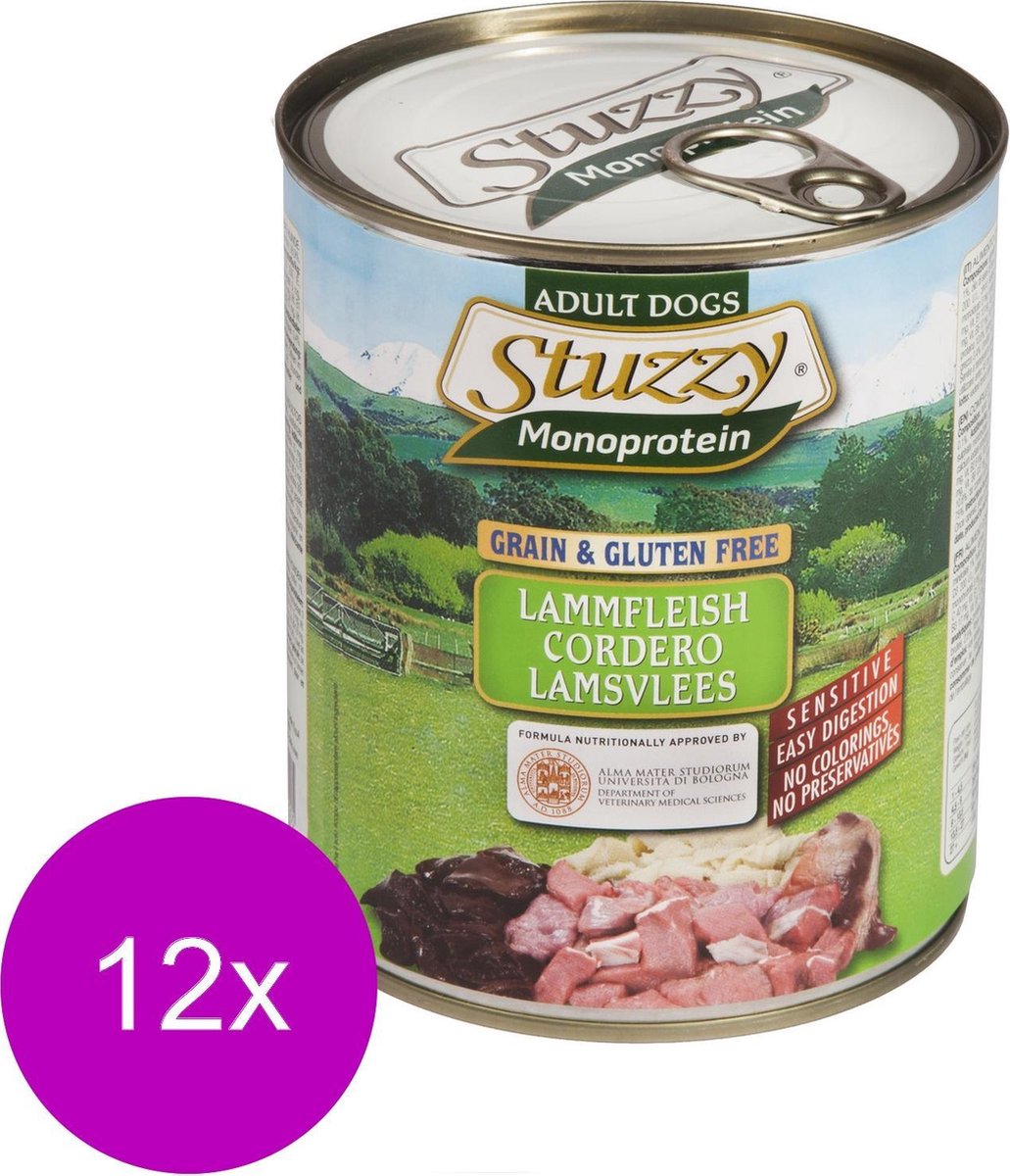 Stuzzy Blik Dog Monoprotein Adult 800 g - Hondenvoer - 12 x Lam