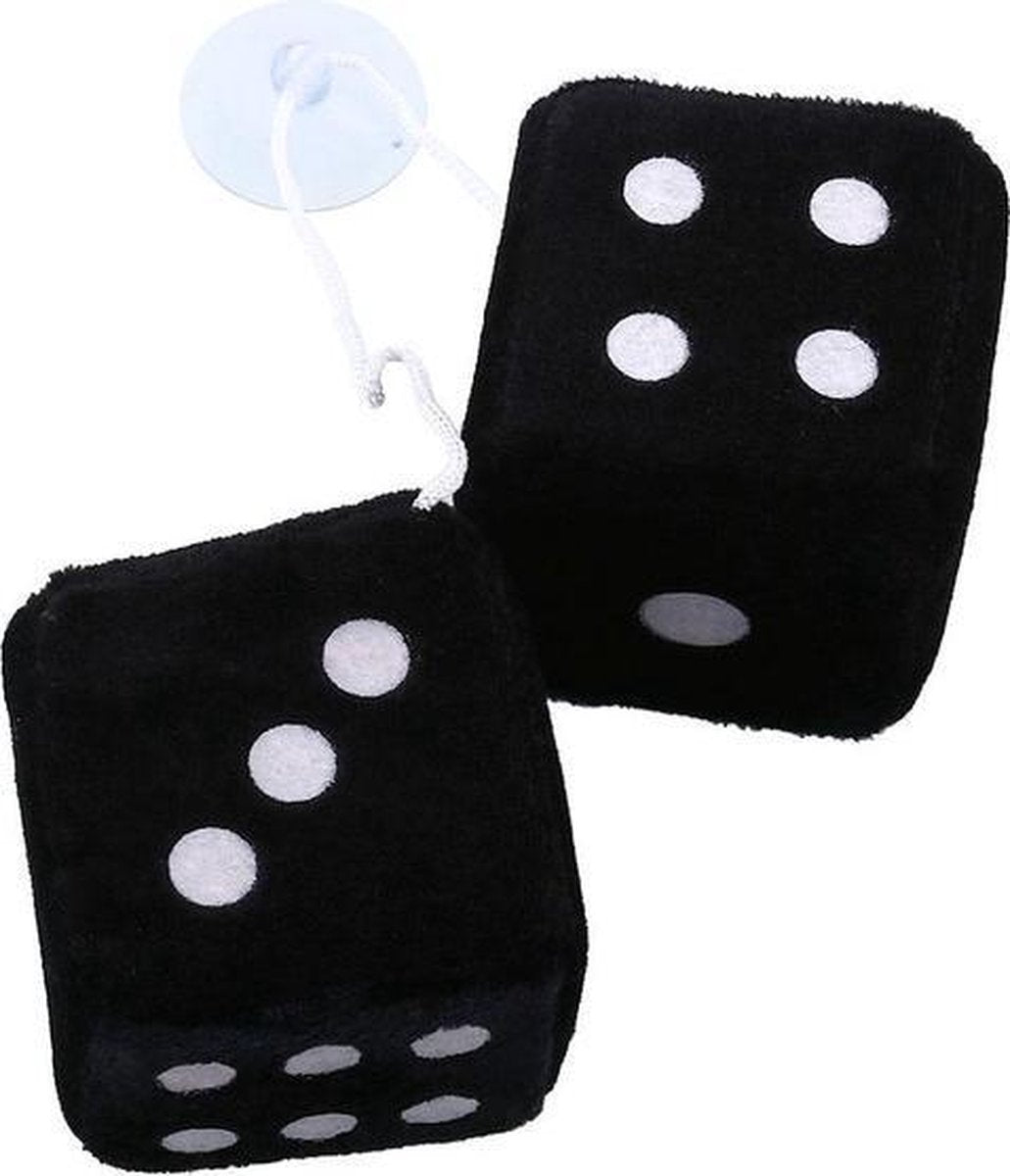 XL Autospiegel Dobbelstenen Hanger - Pluche Auto Dobbelsteen - kleur