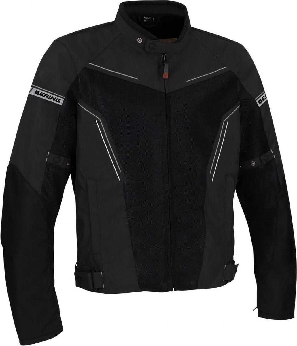 Bering Riko Grey Black Textile Motorcycle Jacket S