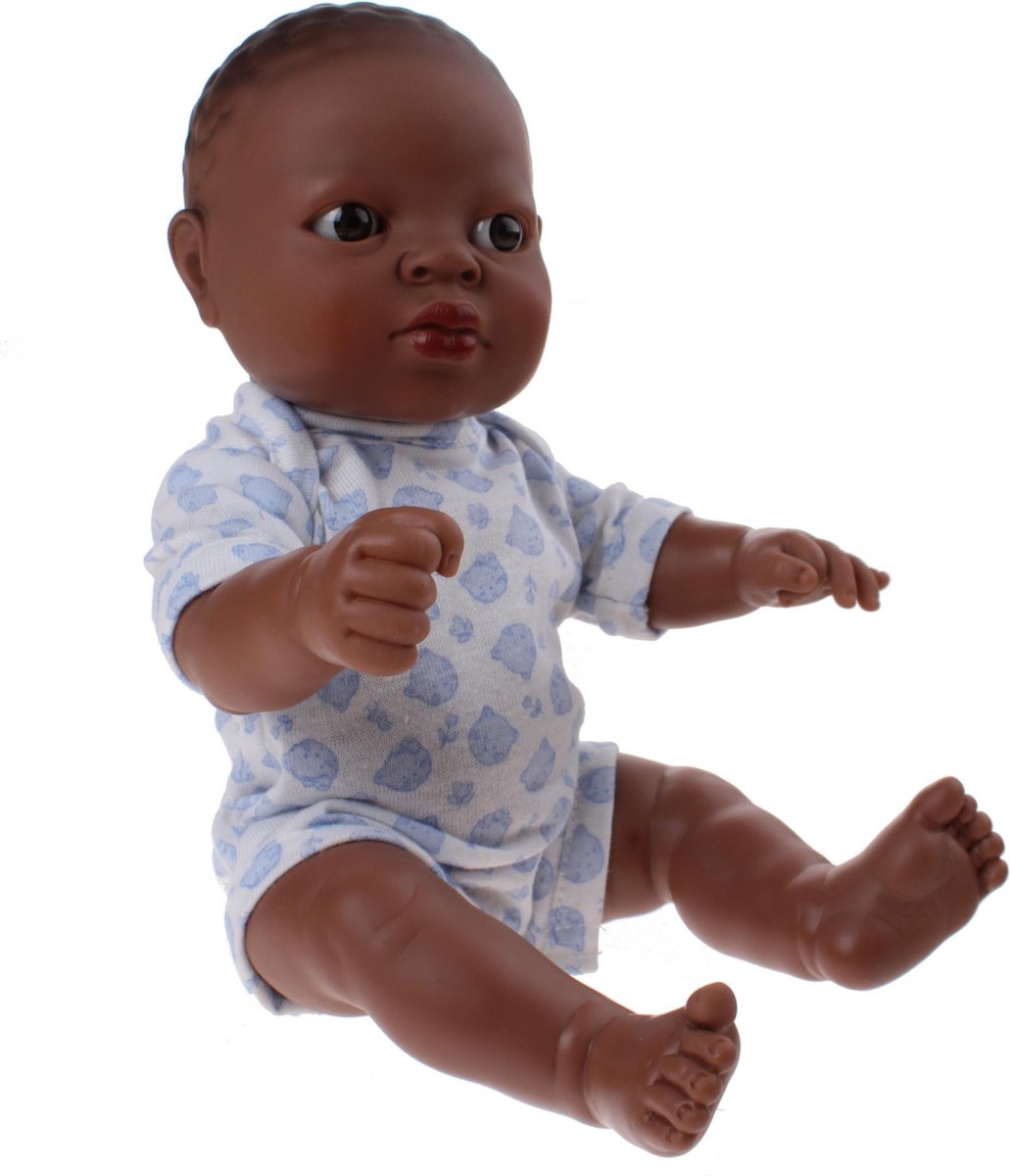 Berjuan Babypop Newborn 30 Cm Meisjes Vinyl/textiel Wit/blauw