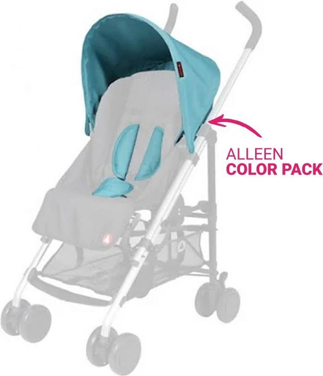 Topmark Lucca Zonnekap en Gordelbeschermers - voor de Lucca Buggy - Aqua