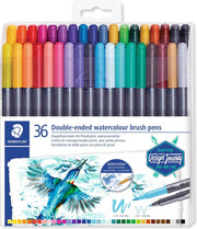 Dubbele Brush pen met penseelpunt - set 36 st