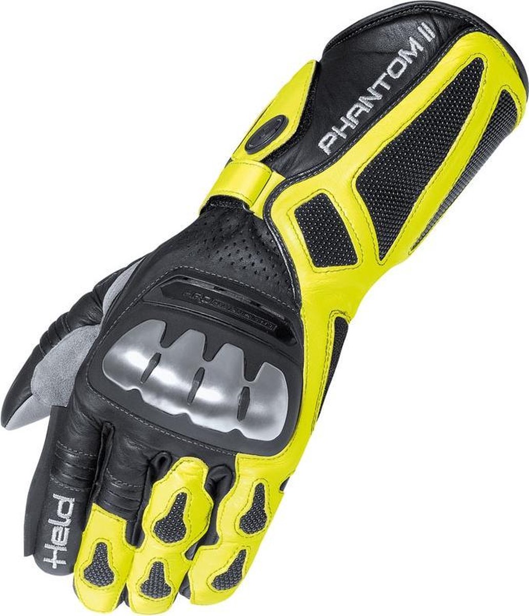 Held Phantom II Black Fluo Yellow Motorcycle Gloves 7