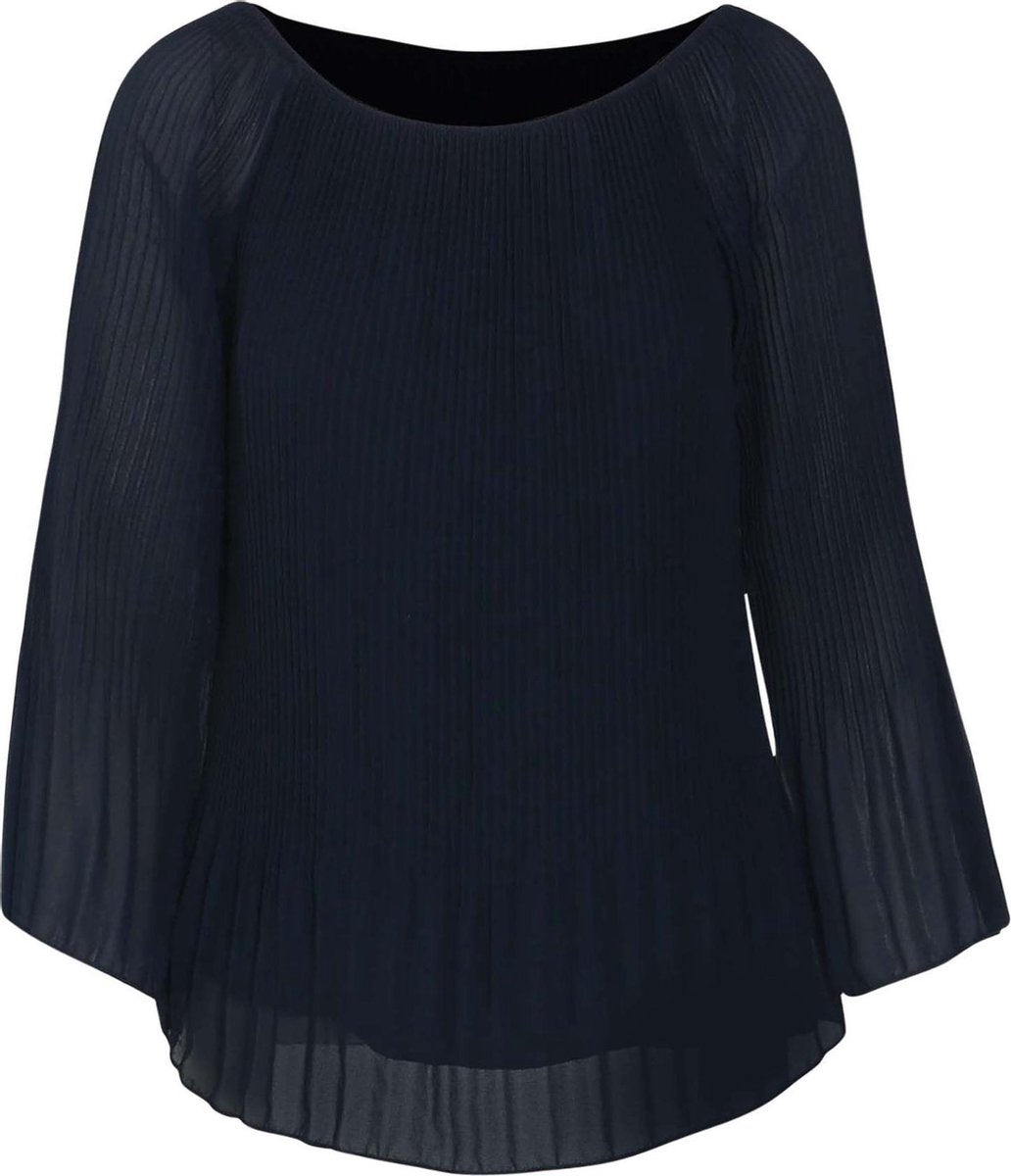 Cassis - Plisséblouse - Marineblauw