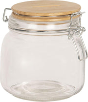 Clayre & Eef Spaarpot 11*11*13 cm Transparant Glas Wekpot Rond Leuke Spaarpot Spaarvarken