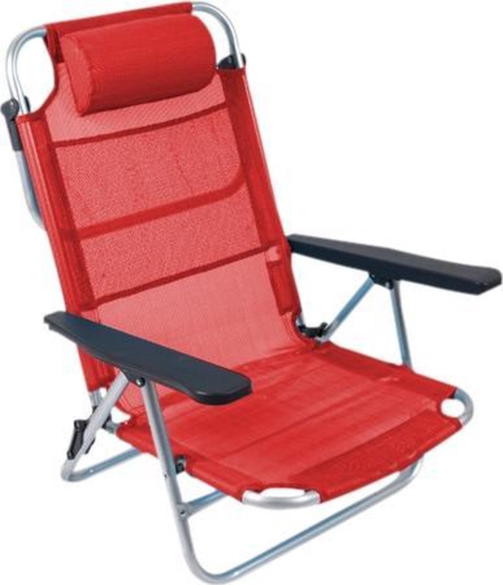 Bo-Camp Beach chair - Monaco - Aluminium - Rood