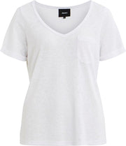 Objtessi Slub S/s V-neck Noos 23023816 White