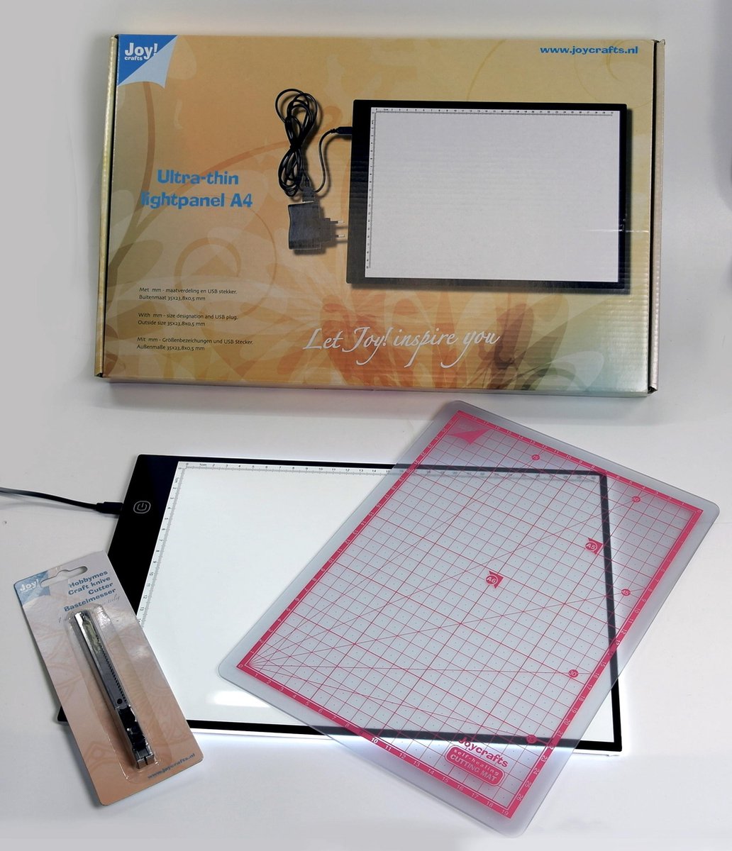 Joycrafts Lichtpaneel / Lichtbak dimbaar A4 met gratis mat en snijmes 1000/0001