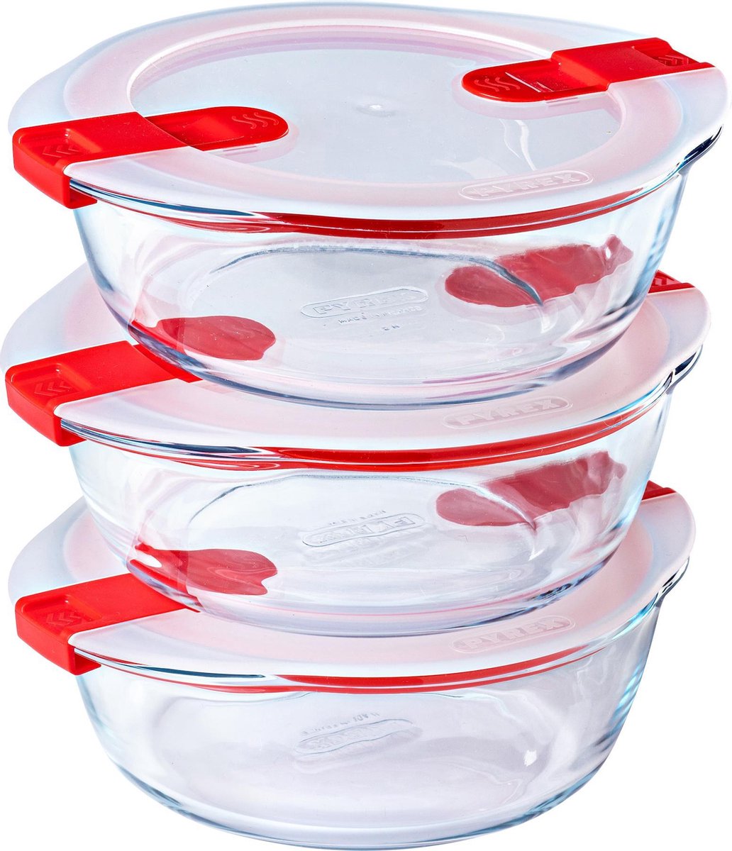 Pyrex - Cook & Heat Schaal Rond met Deksel 1