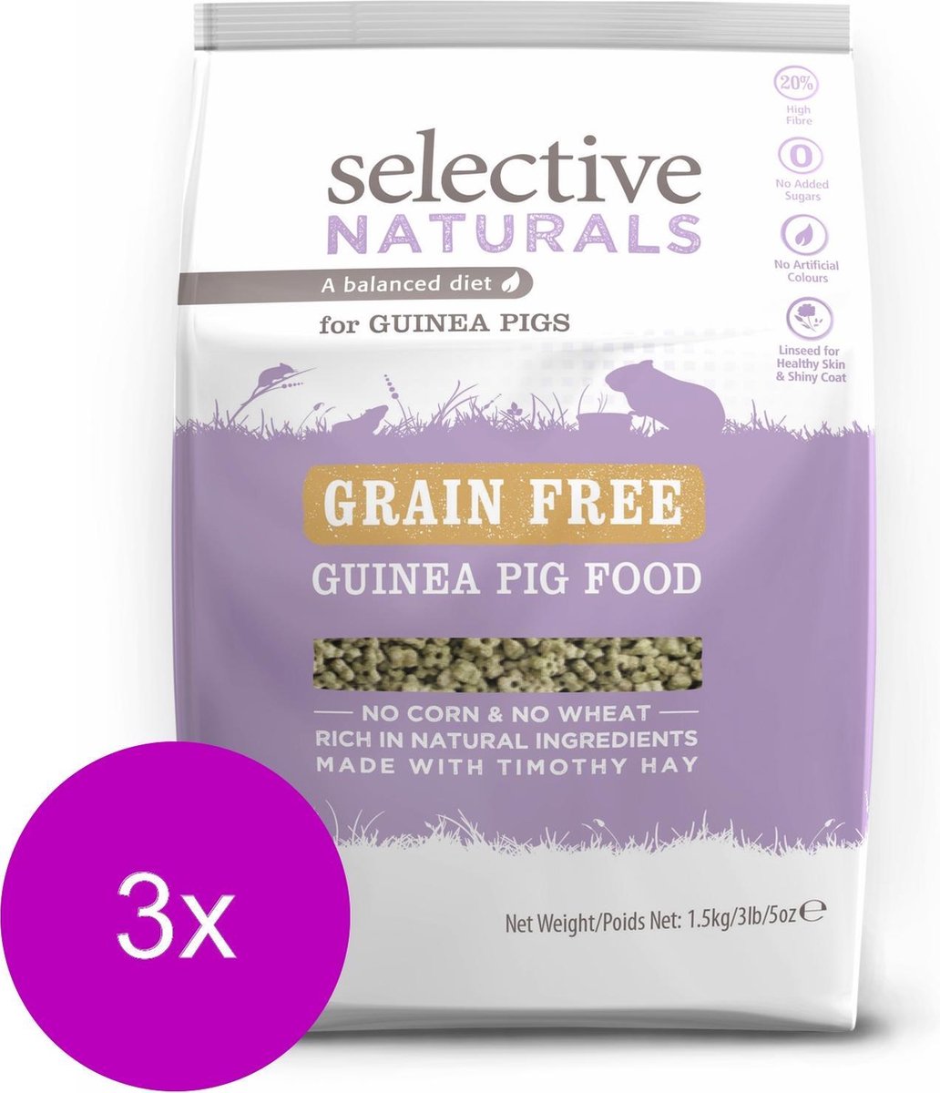 Supreme Science Selective Guinea Pig Graanvrij - Caviavoer - 3 x 1.5 kg
