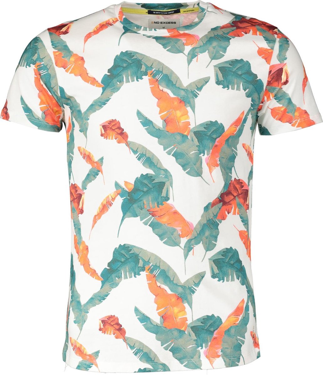 No Excess T-shirt - Modern Fit - Wit - 3XL Grote Maten