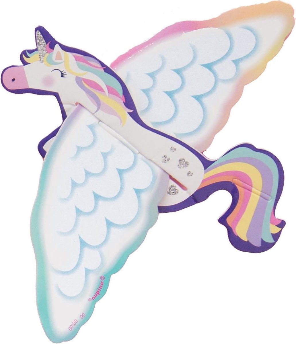 16 stuks bouwpakketjes Unicorn vliegtuig 13 x 17 cm