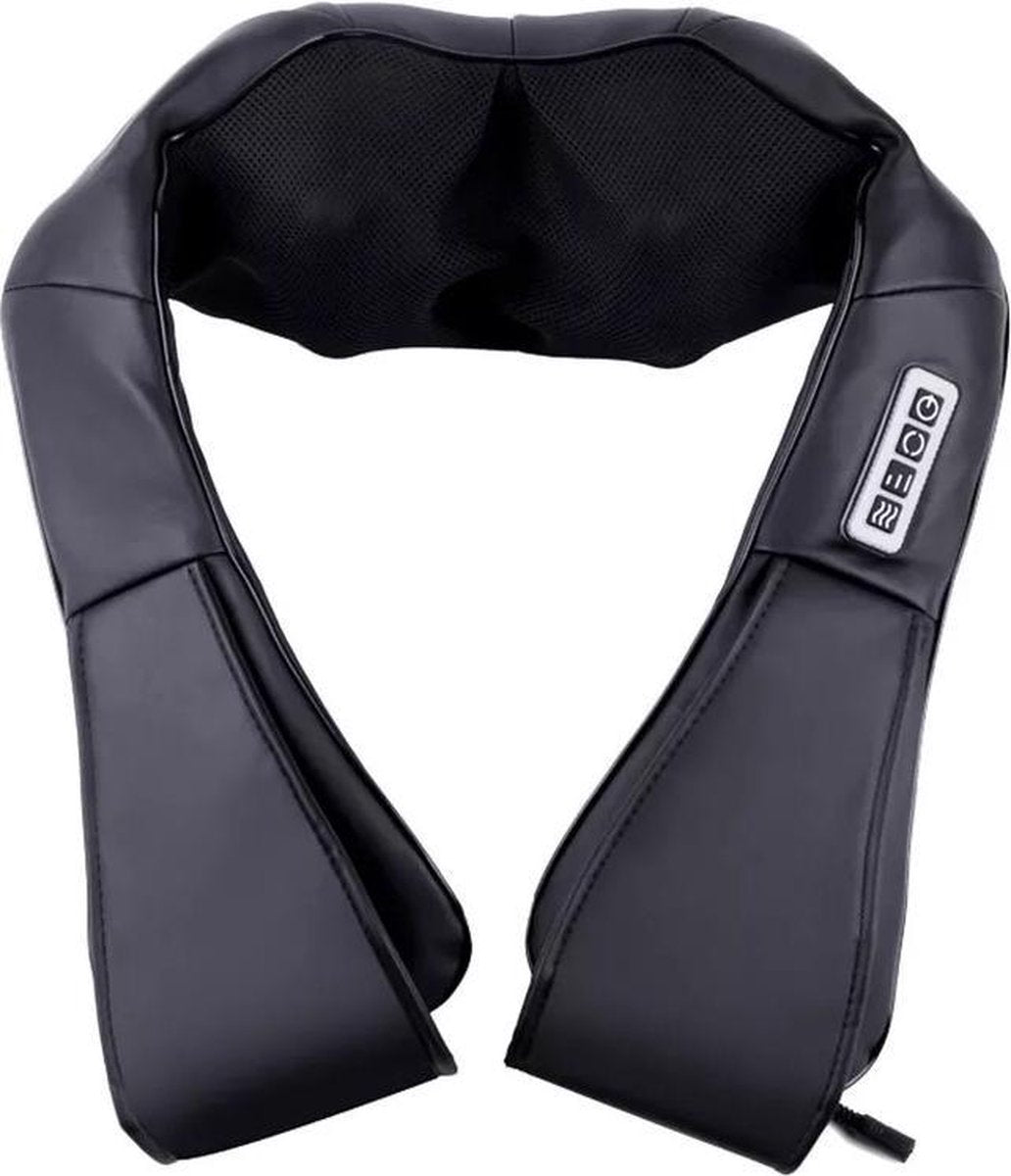 Professionele Shiatsu Massage Shawl | Zwart / Grijs | Elektrisch Nek en Schouder Massagekussen | Massageapparaat | Spierverzorging & Ontspanning | Nekkussen | Stress Reliever | Pijnbestrijding | Warmte functie
