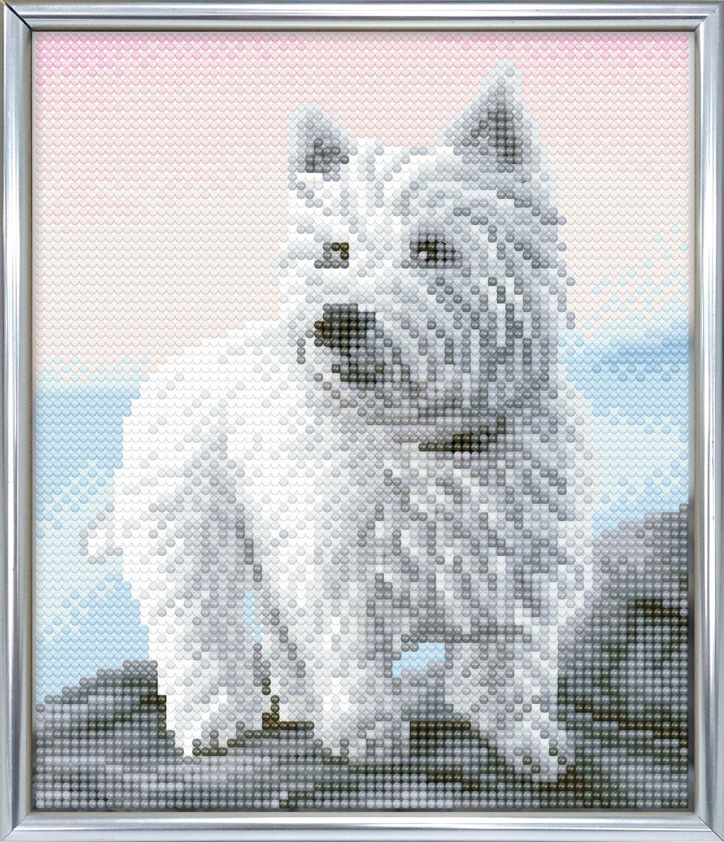 Crystal Art Diamond Painting Westie Hond 21x25 cm