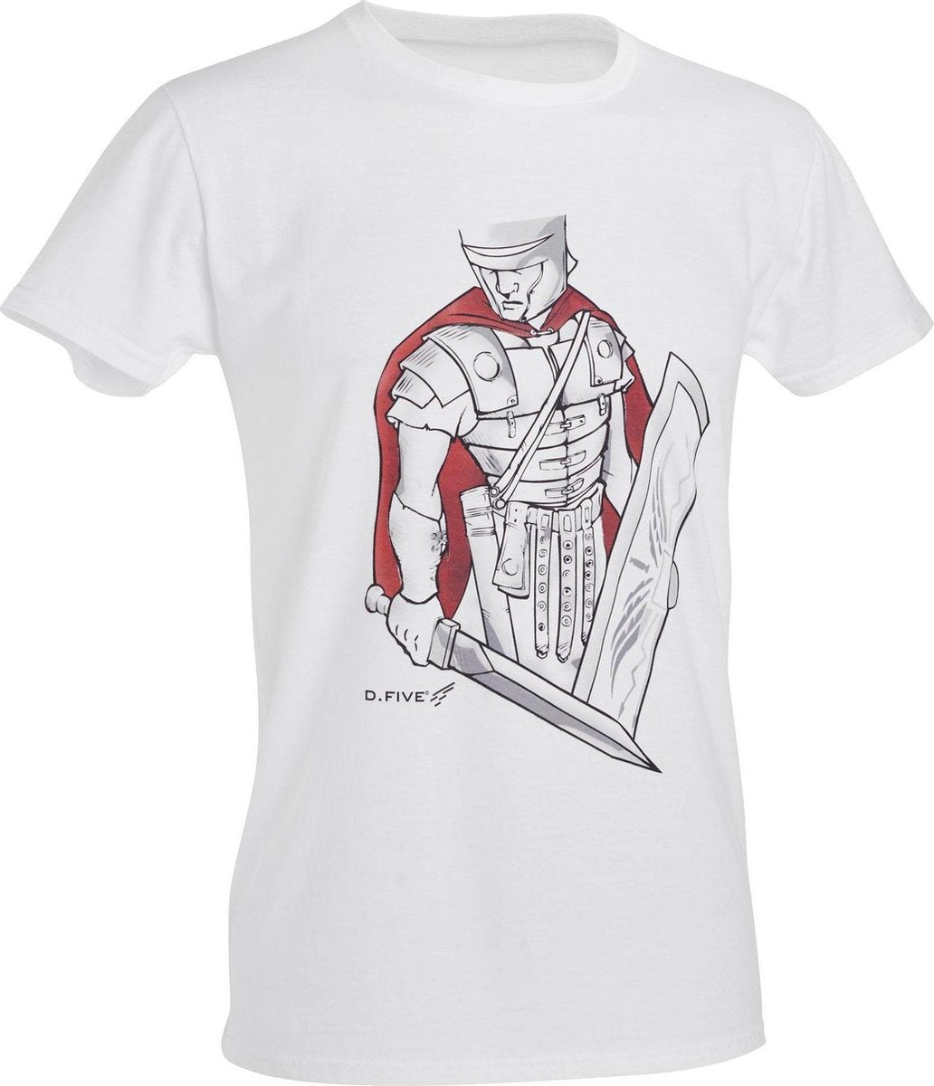 D.five T-shirt Roman Centurion Heren Katoen Wit Maat Xl
