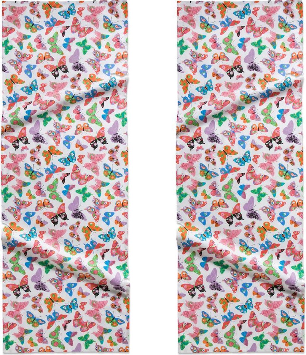 DDDDD Butterfly Tafelloper - 50 x 150 cm - White - 2 stuks